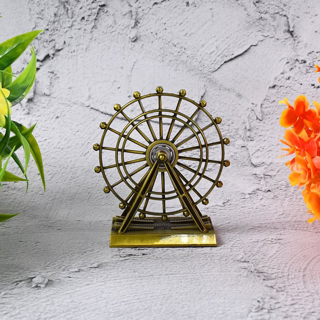 Iron metal wheel tower table decoration with elegant finish