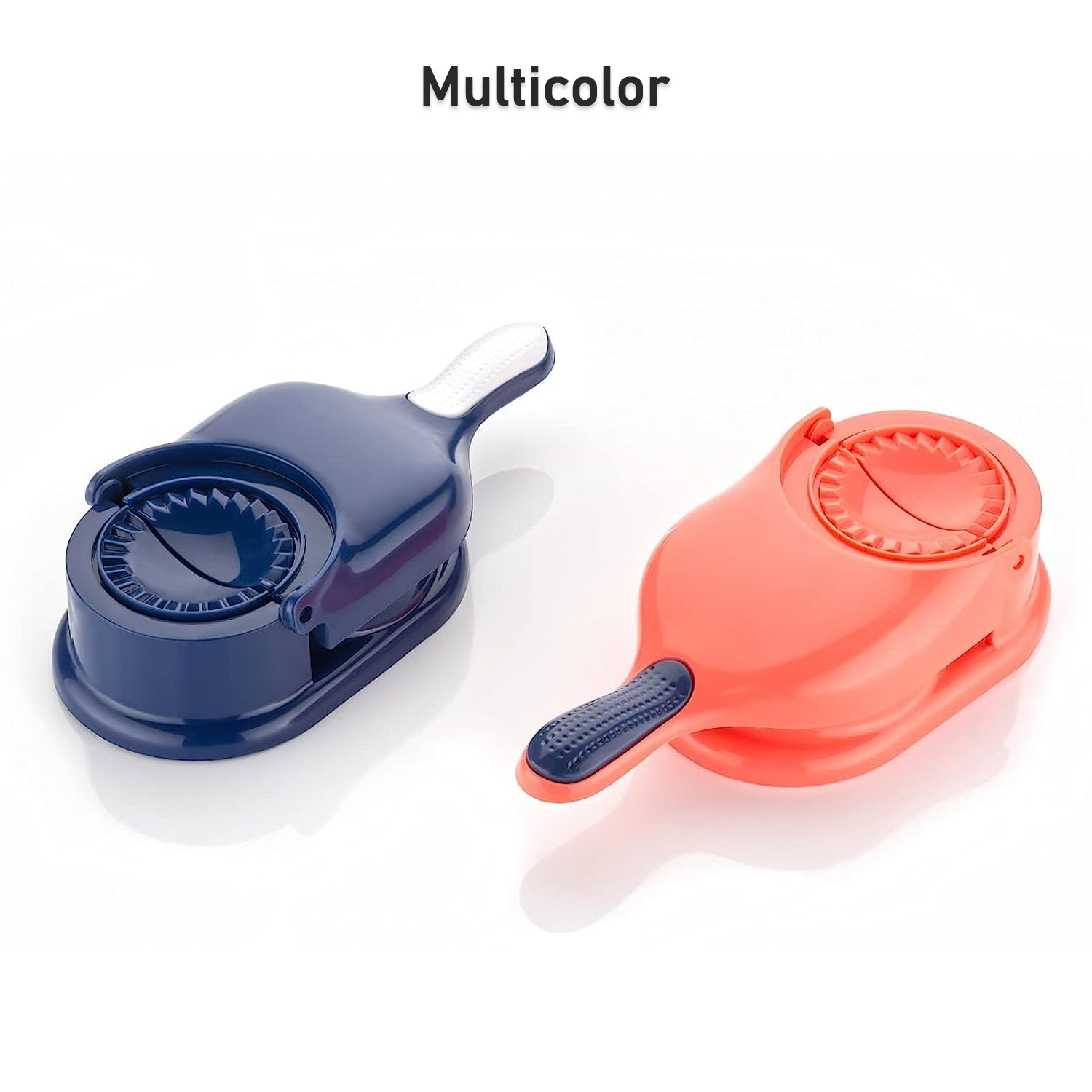 Easy-to-clean food-grade plastic dumpling maker on a white background.
