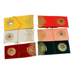 Assortment of elegant money envelopes in various colors and designs for festive occasions.