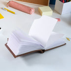 Chocolate Diary Notebook with its unique chocolate scent, open to blank pages.