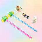 Kids stationery set with candy themed pencils and erasers