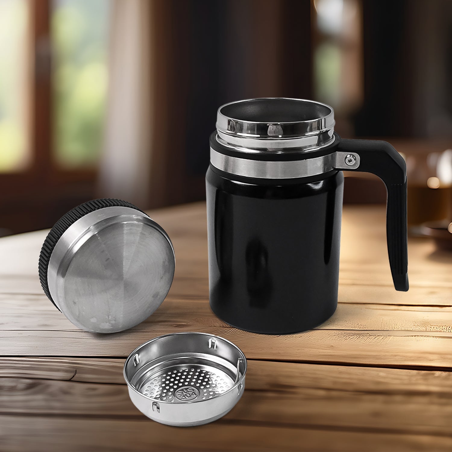 Anti-scald stainless steel coffee cup designed for safe, comfortable drinking