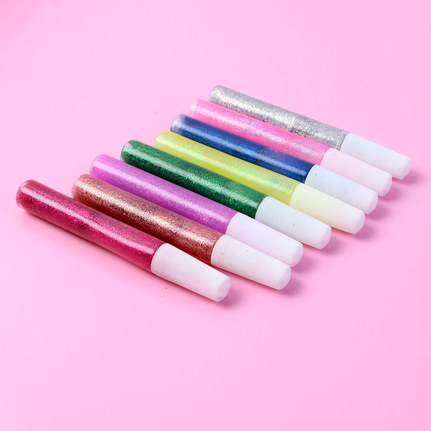 Assorted glitter glue pens in an easy-use pen design for crafts