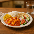 White round serving plate, food-safe and heat-resistant for meals