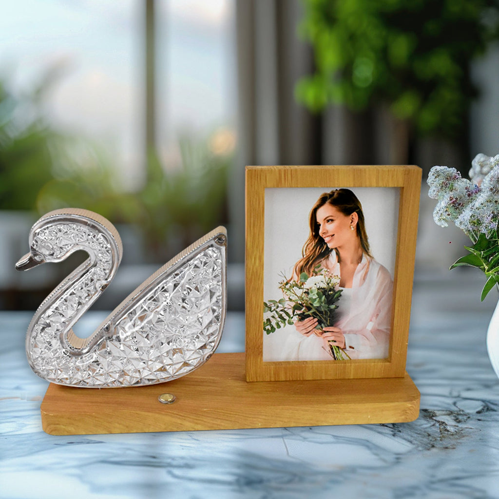 Artistic duck-shaped LED crystal lamp used for bedroom decor