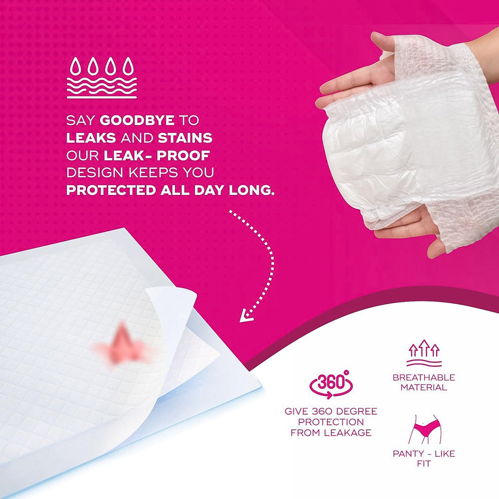 Disposable menstrual underwear pack featuring XXL overnight period panties