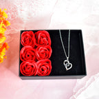 Handmade eternal rose gift box with ‘I Love You’ necklace inside