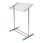 Detail of the durable plastic and stainless steel construction of the drying rack.