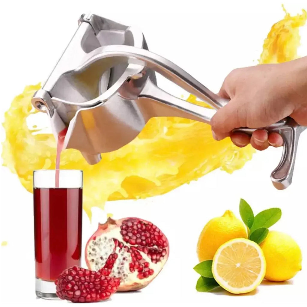 The sleek and sturdy design of the Chef's Embrace manual fruit juicer.