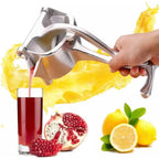 The sleek and sturdy design of the Chef's Embrace manual fruit juicer.