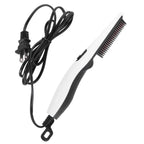 Compact electric hair straightener with protective bristles.