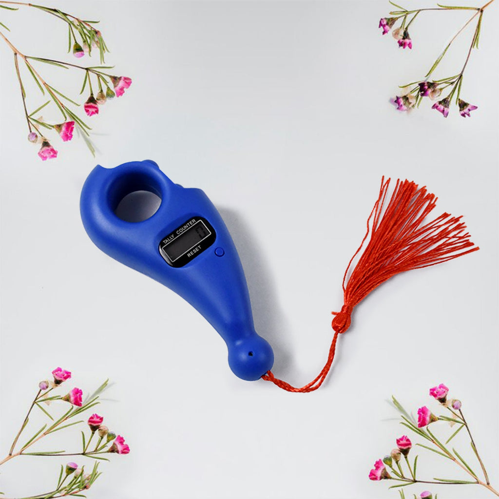 Front view of the Digital Tasbih Counter featuring a large display and easy-to-press button.