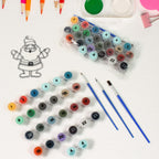 Two complete adult paint by number kits with 24 vibrant colors and brushes, ready for creative art.
