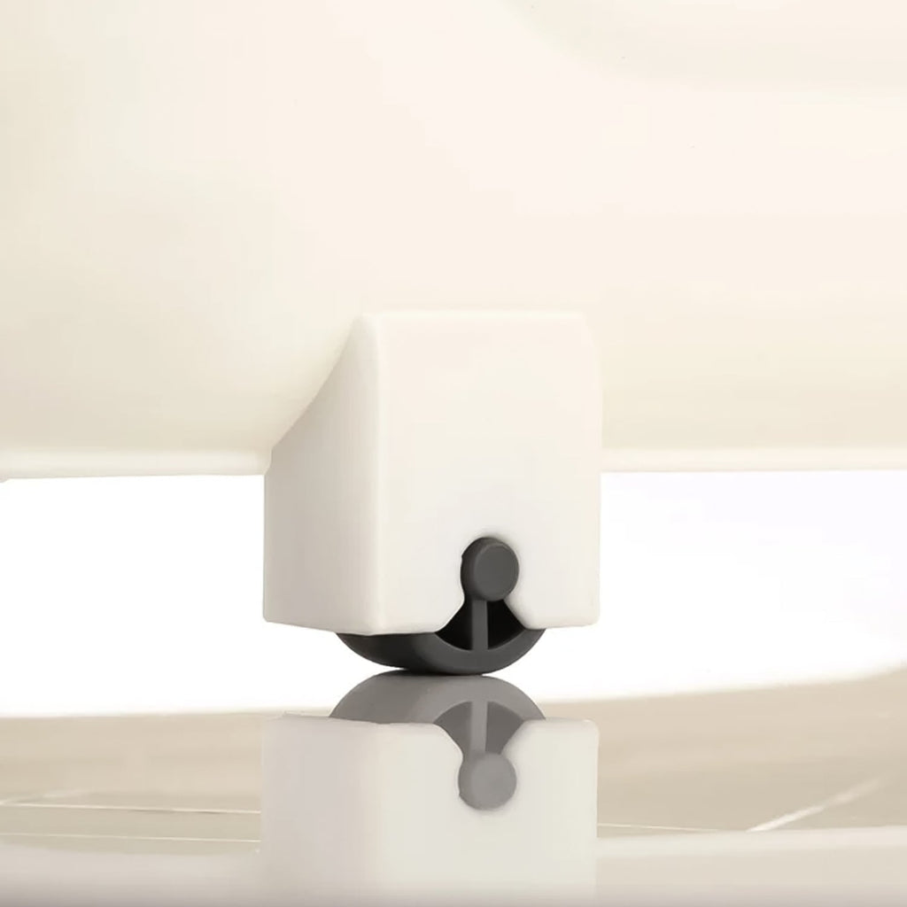 Side angle view demonstrating ergonomic handle and wheel mechanism