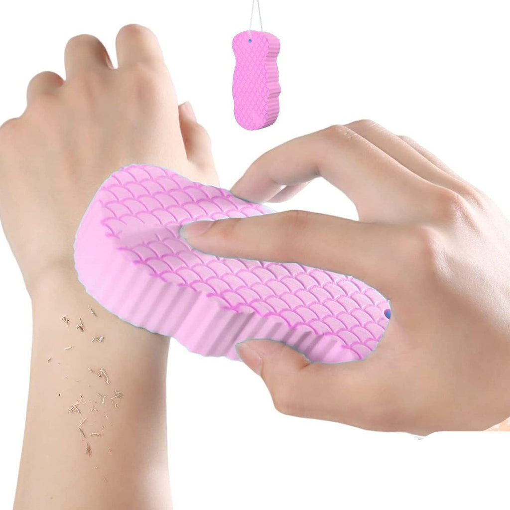 Close-up view of the fine, soft texture of the PVA exfoliating sponge.