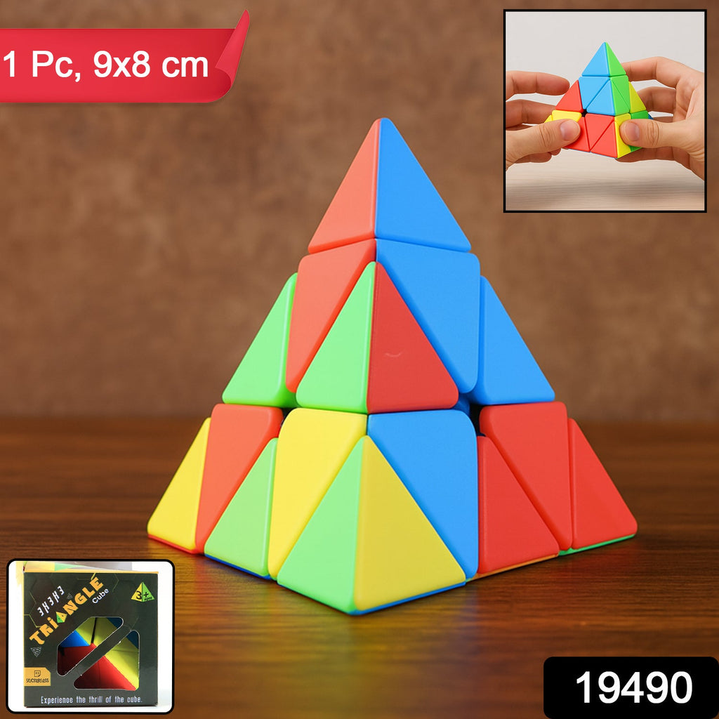 High-speed pyramidal triangle puzzle cube for brain development
