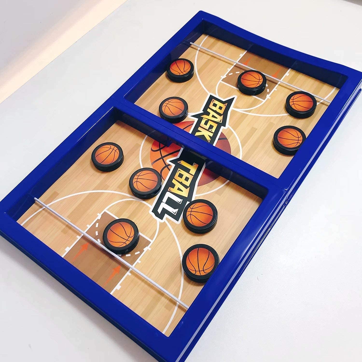The vibrant packaging of the Boardoria desktop basketball game, ready for gifting.
