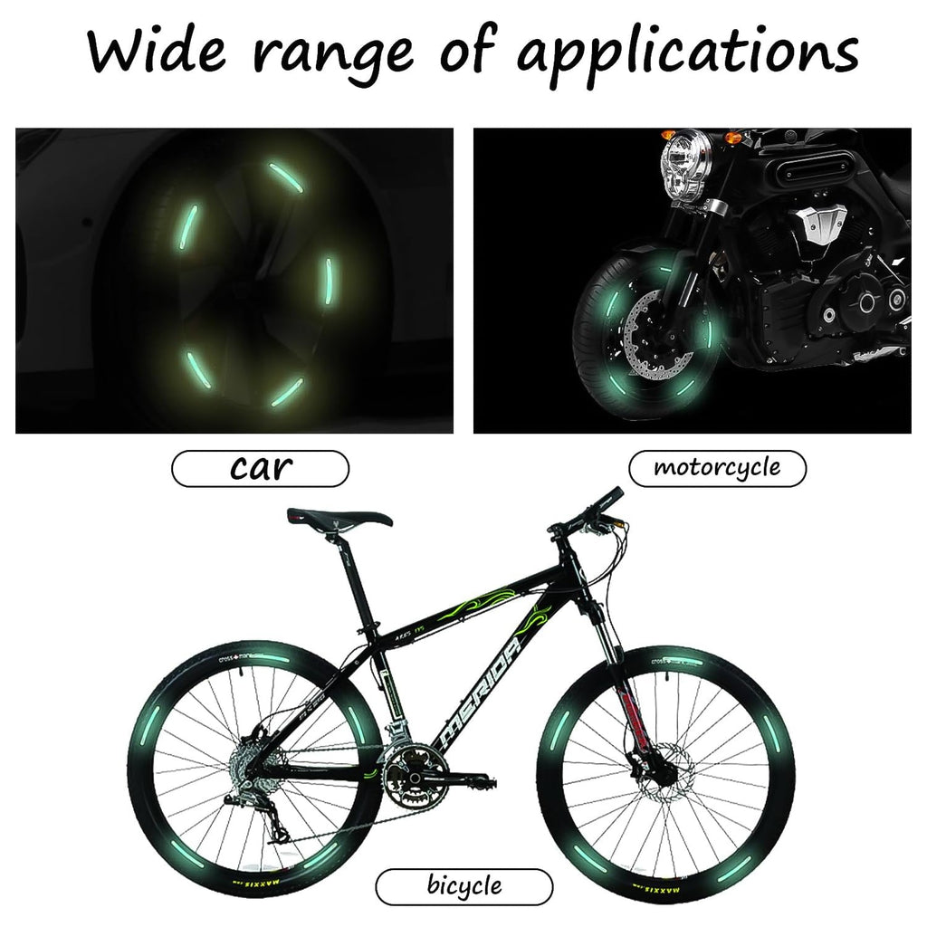 Detailed view of the texture and color of the reflective car wheel stickers material.