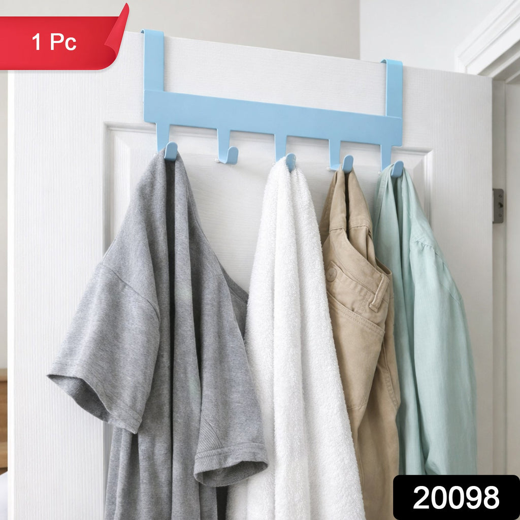 Over door metal hanger organizing coats and bags