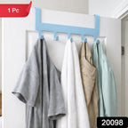 Over door metal hanger organizing coats and bags