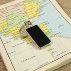 Black and silver rectangular metal keychain accessory with sturdy build