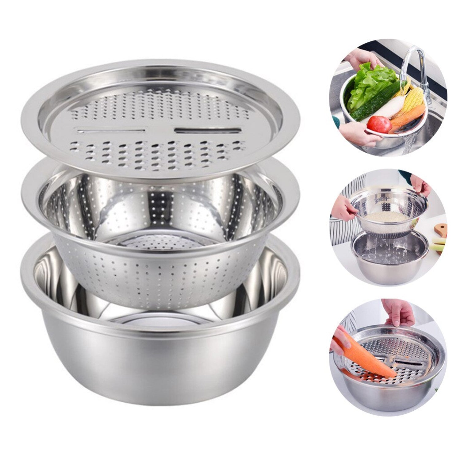 Detailed view of the interchangeable blades for the Quickslice julienne grater system.