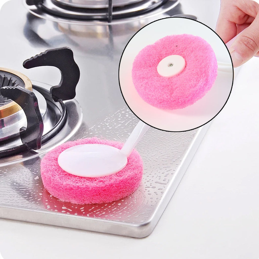 Long-handle scrubber brush ideal for cleaning kitchenware and hard-to-reach areas