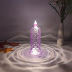 Purple LED crystal candlelight creating ambient light for home decoration
