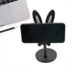 Side view of the angle-adjustable Bunny Phone Stand, suitable for phones and tablets.