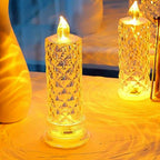Side view of the Styleva Crystal LED Candle, highlighting its elegant shape.