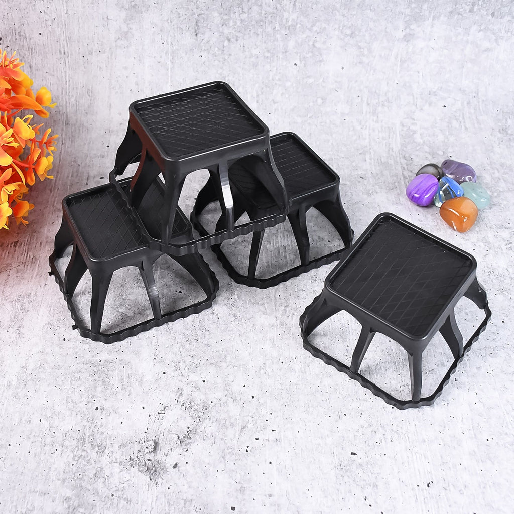 Set of 4 plastic washing machine stands with scratch-resistant surface