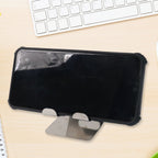 Side angle view of mobile and tablet stand holder showcasing sleek design
