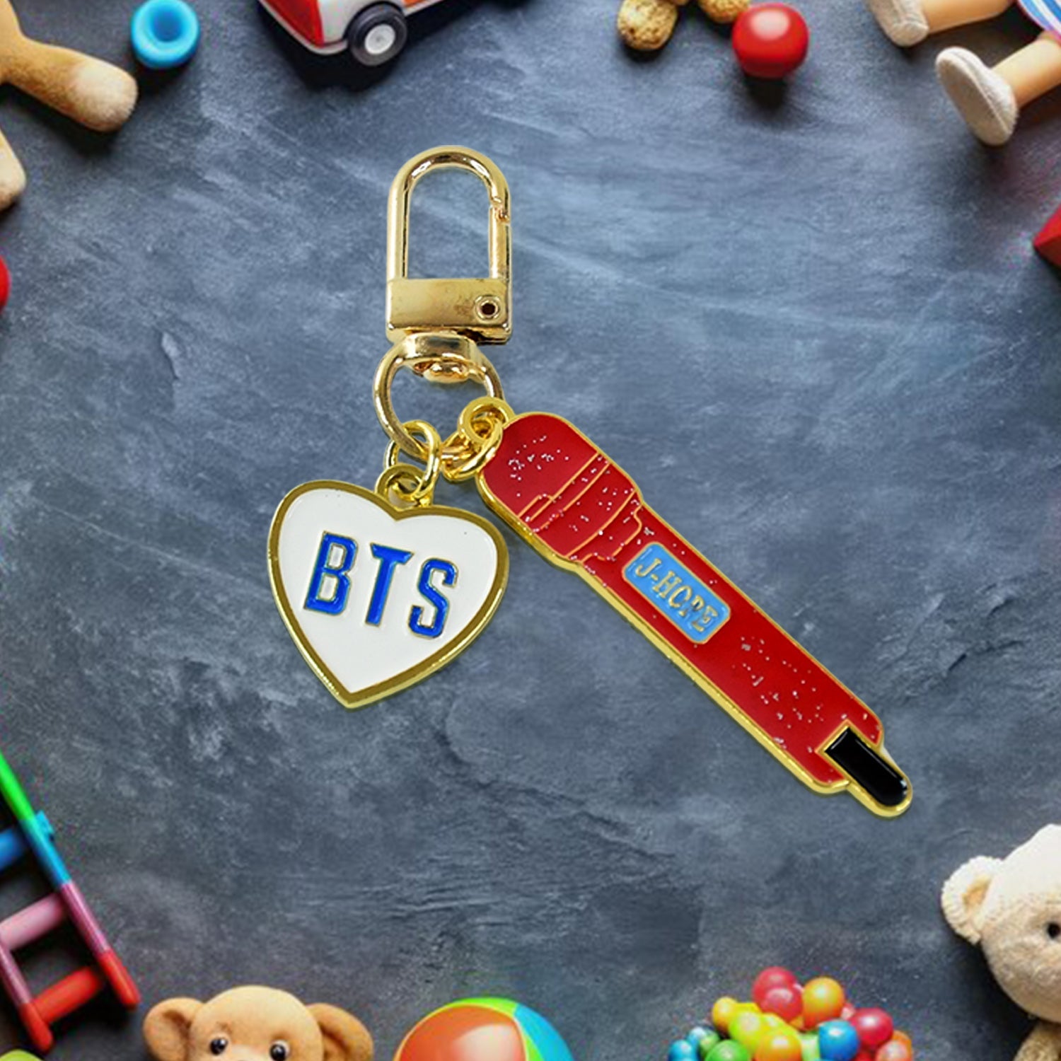 Assorted design acrylic and metal keychain collection