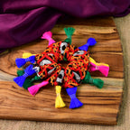 Close-up of a Navratri Hair Bun scrunchie enhancing traditional bun hairstyle