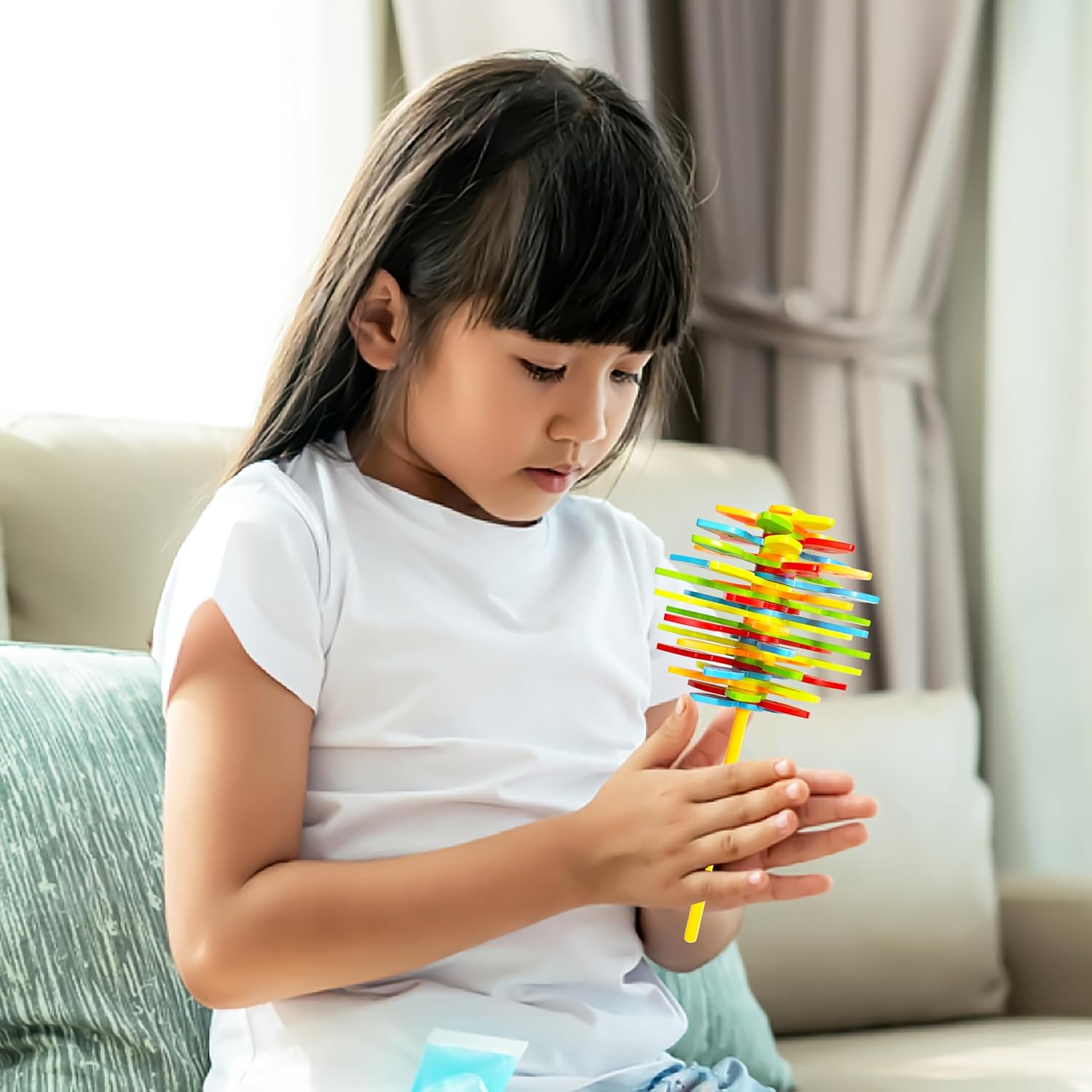 Top view of Spin Flower Candy spinning toy with colorful spiral pattern
