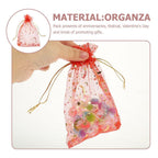 Multiple transparent Organza pouches displayed, ready for packing small gifts.