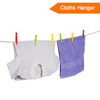 Various coloured plastic cloth pegs displayed together, highlighting their sturdy design.