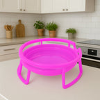 Close-up view of sturdy plastic water pot stands