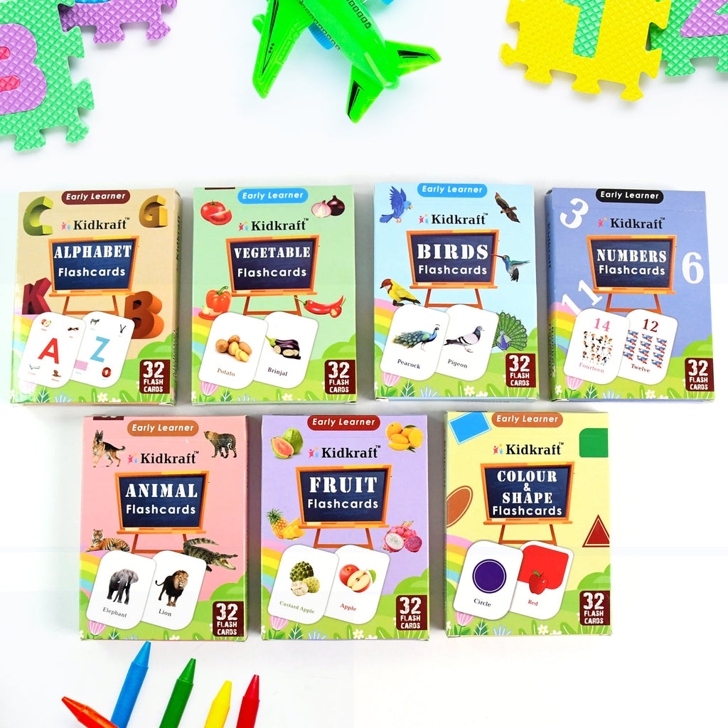 Bright start 7-in-1 educational flashcard set with vibrant illustrations