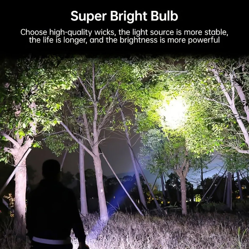 Powerful 7-LED torch, ideal for camping and hiking adventures.