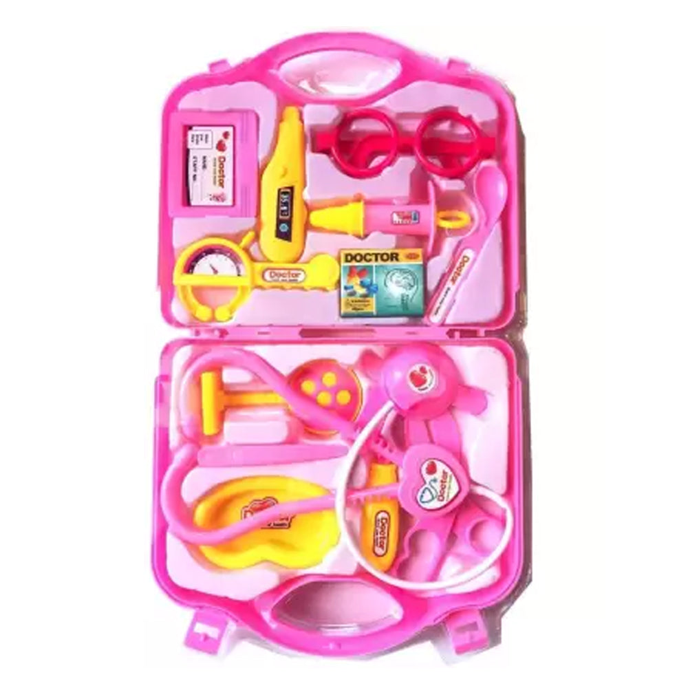 Kids doctor play set with various tools and accessories.