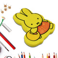 Vibrant cartoon design eraser for kids, perfect for school use.