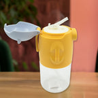Detail of the BPA-free water bottle lid, ingeniously designed to hold a smartphone.