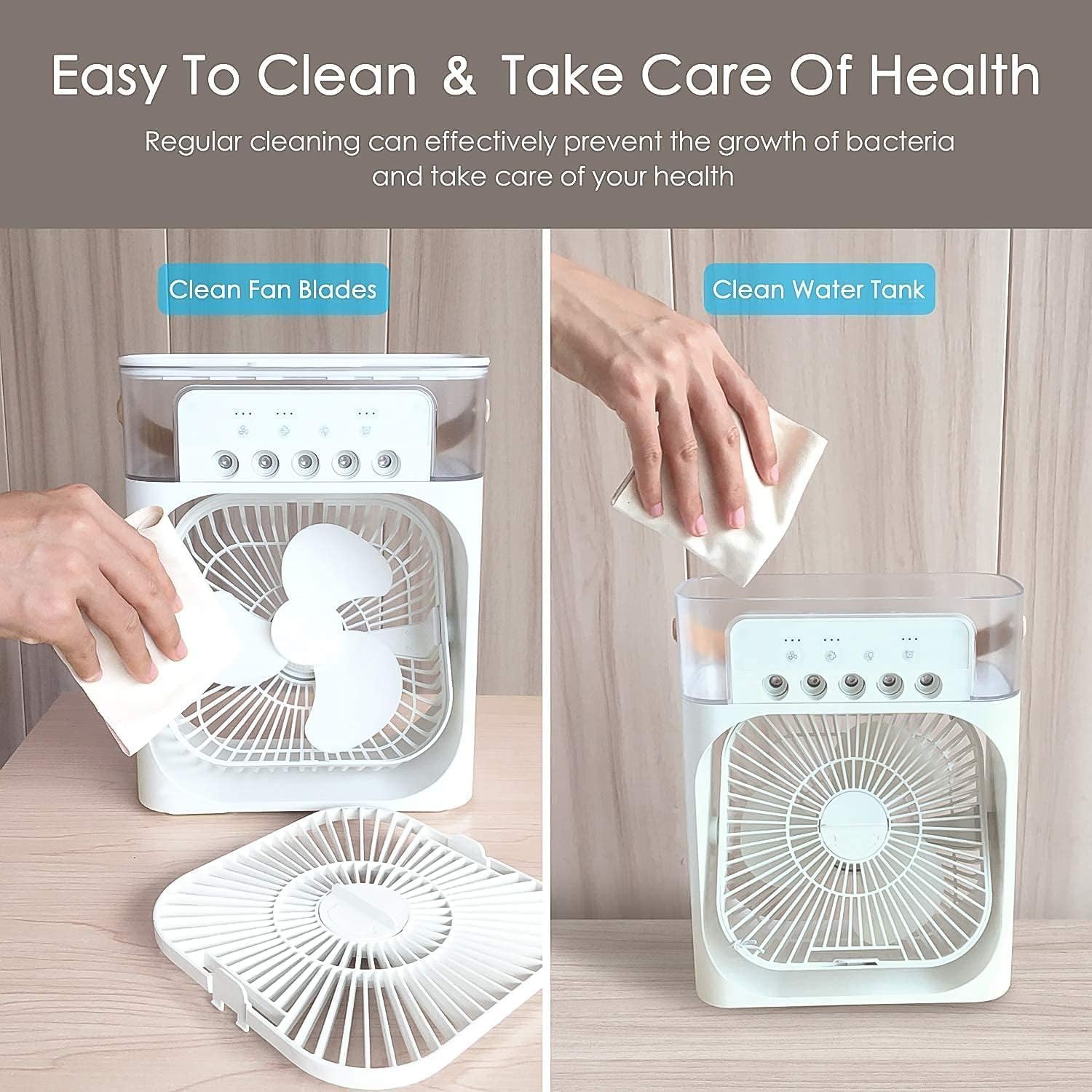Vibrant ArcticHue LED light on portable fan