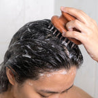 Close-up view of scalp brush bristles designed for gentle scalp massage