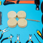 Multiple wool felt polishing pads in different sizes for rotary tool applications.
