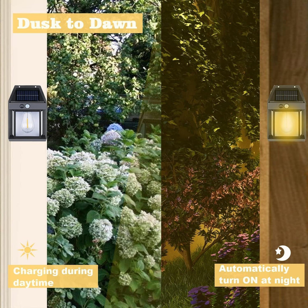 Packaging for the Garden Vera Solar Wall Lamp, ready for installation.