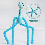 Collection of vibrant LED giraffe telescopic toys ready for play.