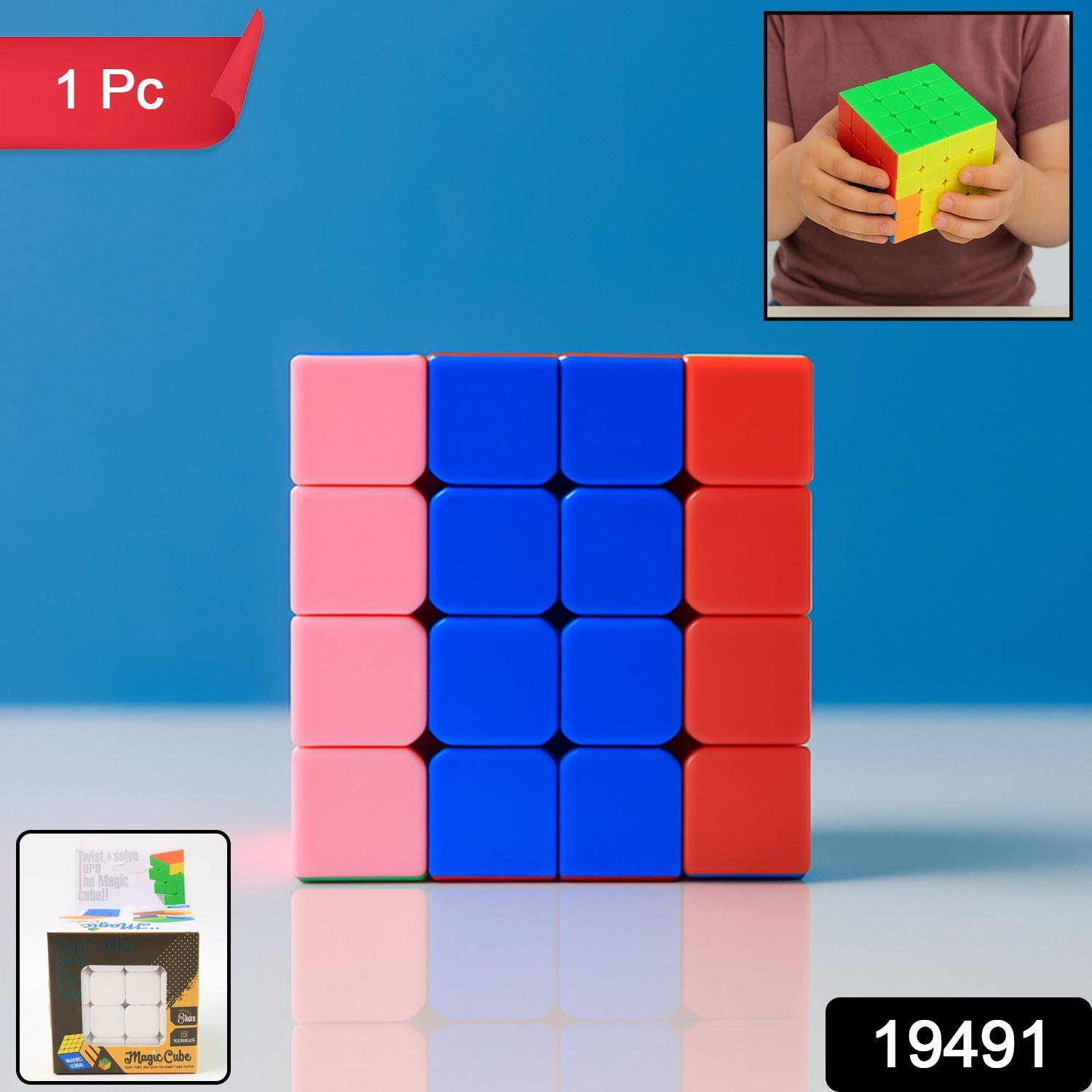 High-speed 4x4 puzzle cube showcasing anti-pop mechanism