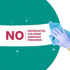 Close-up of compact concentrated glass cleaner sachets for refill kit.